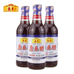 上海鼎丰康乐醋500mlx3瓶虾蟹蒸饺蘸醋家用凉拌陈醋炒菜食醋甜醋