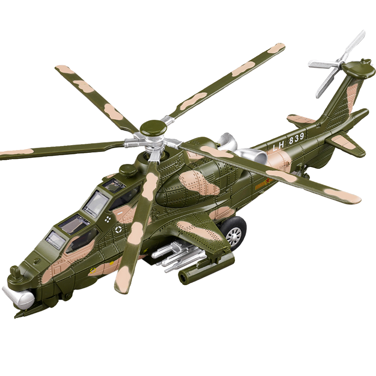 合金武装直升飞机玩具武直十飞机模型仿真军事战斗机摆件礼物男孩 - 图3