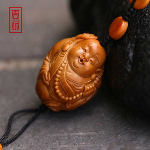 周派春毅核坊如意小和尚橄榄核雕单籽文玩私人定制刻字创意苏工 - 图2