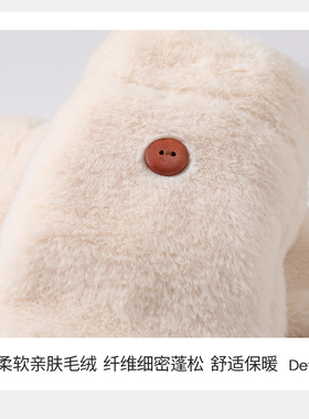 卡皮巴拉保暖防寒露翻盖半指手套