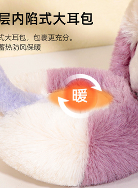 可折叠收纳保暖耳罩仿兔毛可折叠