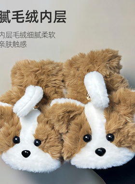 新款柯基毛绒手套冬季女款加厚