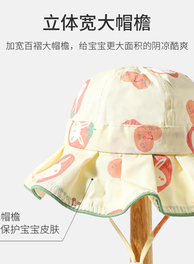 夏季女宝宝大檐防晒透气渔夫帽