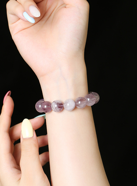 灵机麦玲玲紫绒兔毛手链优雅高贵级人