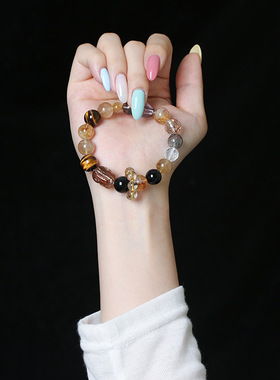 黑金超七貔貅多宝手链