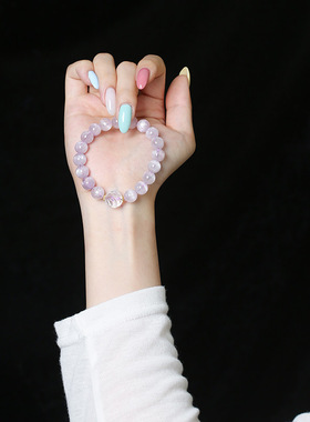 灵机麦玲玲「紫梦浮生」紫锂辉白水晶九尾狐手链高级小众新款女