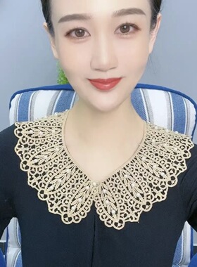 贝珠蕾丝镂空打底内搭假领子披肩