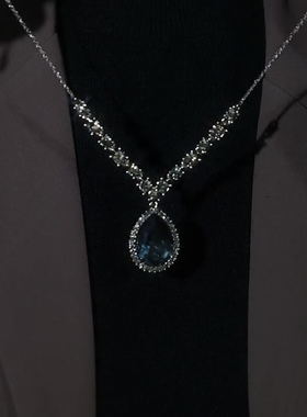 轻奢网红爆款水滴毛衣链项链女