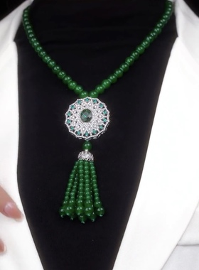 秋冬款绿如意毛衣链吊坠卫衣链