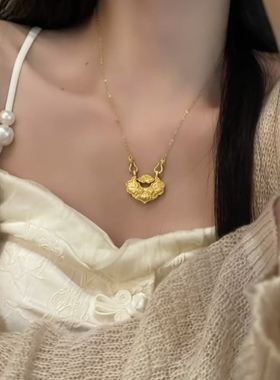 古法平安长命锁项链女