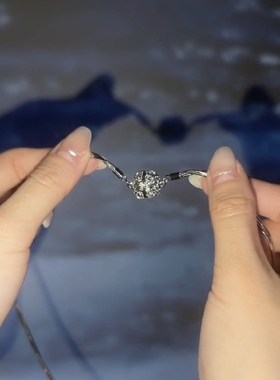 星球坠落镶钻磁铁项链女