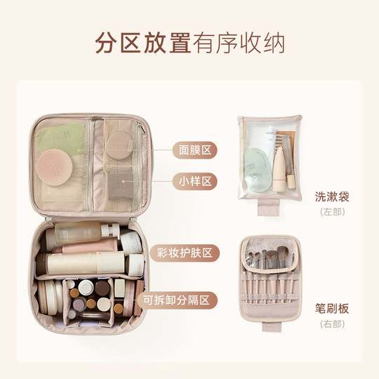 Large capacity portable travel makeup box