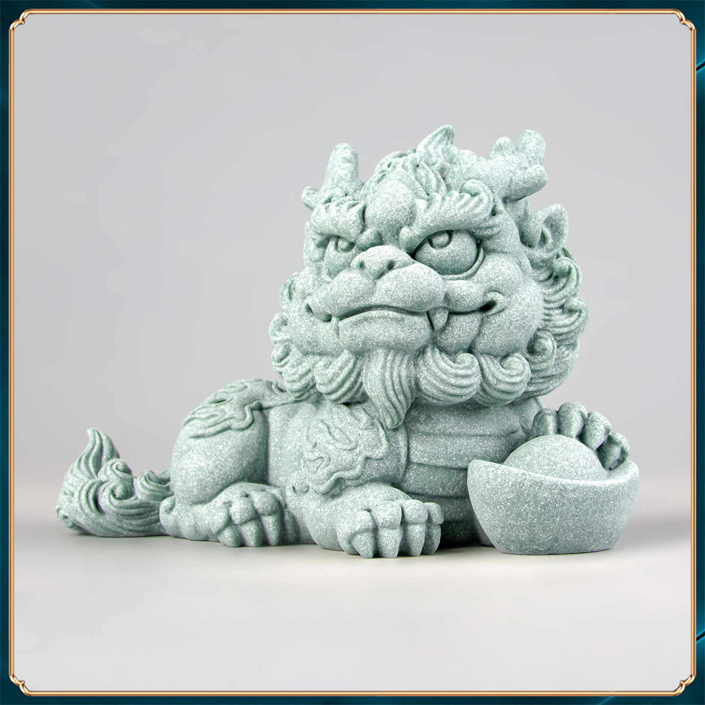 青砂石中国风祥瑞兽暴富双麟摆件办公室茶桌面茶宠园艺鱼缸装饰品,淘宝优惠券,粉丝福利购,淘宝优惠卷