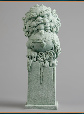 逗兽记青砂石新中式装饰品摆件