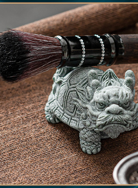 逗兽记青砂石手把件国潮桌面茶宠