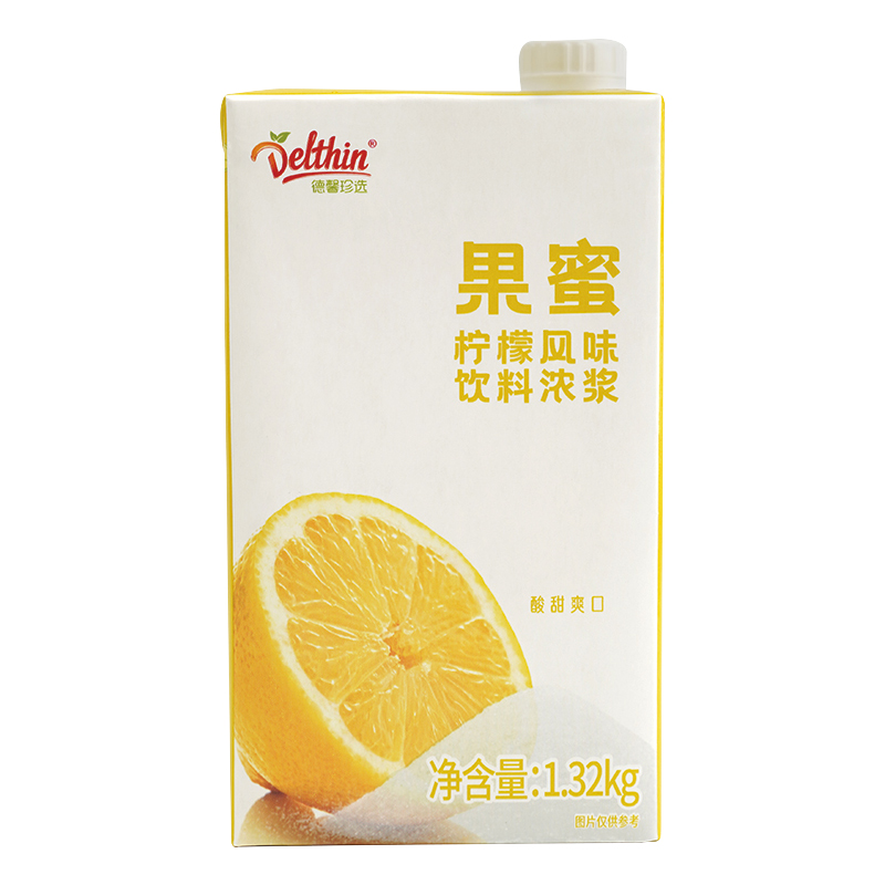 整箱德馨果蜜柠檬水专用柠檬伴侣风味果蜜 奶茶原料1.32kg*12盒 - 图3