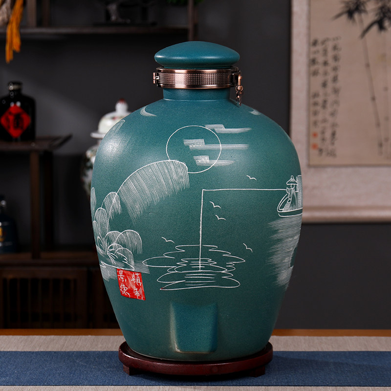 景德镇陶瓷酒坛子酿酒缸10斤20斤30斤50斤家用密封酒壶泡酒瓶专用