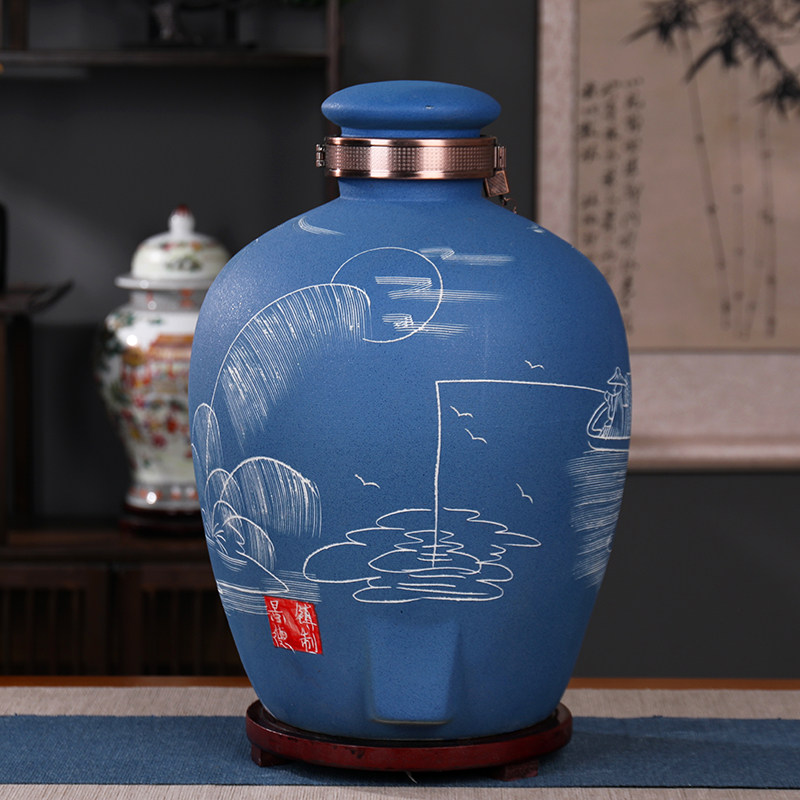 景德镇陶瓷酒坛子酿酒缸10斤20斤30斤50斤家用密封酒壶泡酒瓶专用