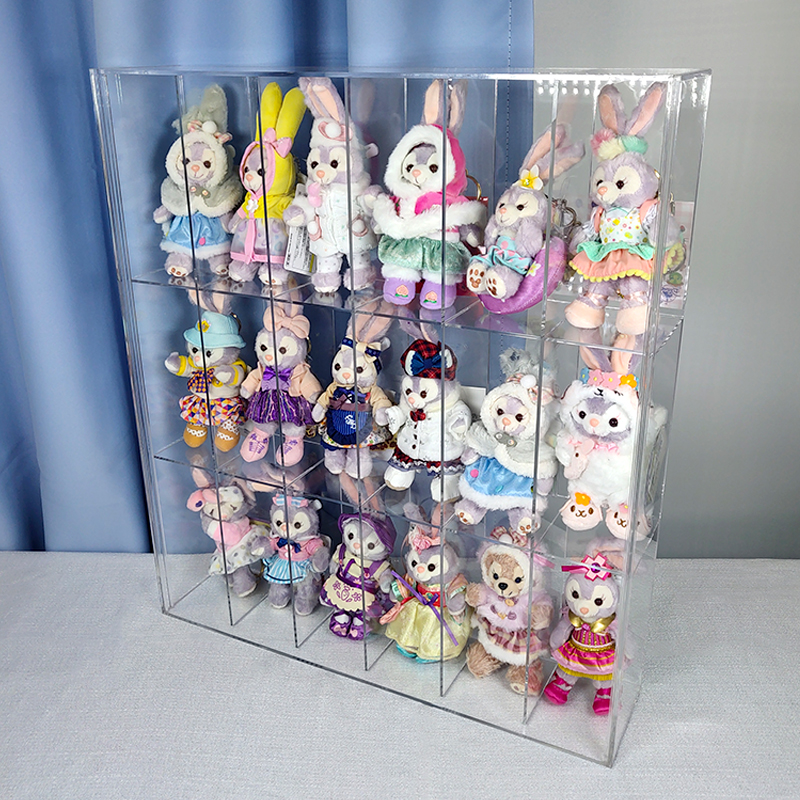 透明玩偶盲盒展示架星娃娃带门手办收纳盒兔子陈列架亚克力定制 - 图2