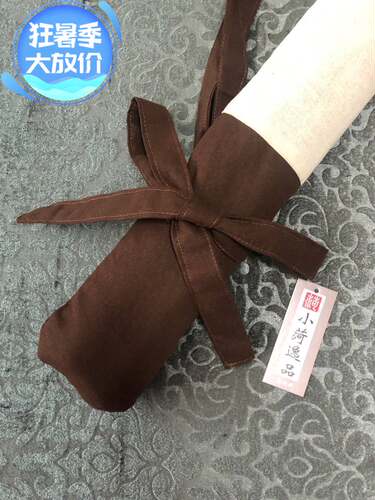 笛箫袋尺八袋南箫刀剑袋鱼竿袋有背带棕色主体中间拼接麻本色 - 图0