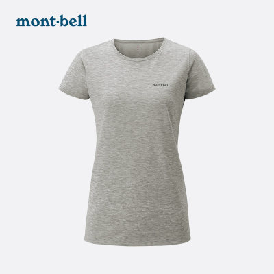 Montbell日本年夏季新款户外运动快干t恤女圆领短袖弹力速干衣 虎窝淘