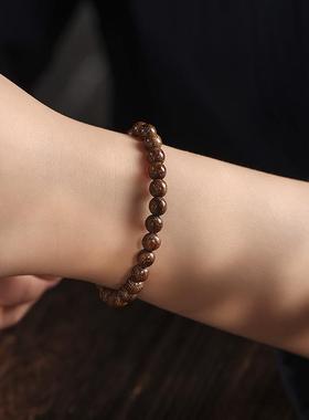 2026小叶紫檀/绿檀DIY创意手工编织森系小众6mm念珠单圈简约国风