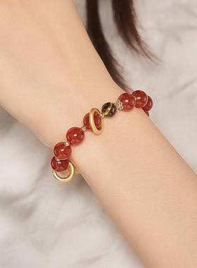 2026大英博物馆东方梦境系列鎏金岁月走环手链红玛瑙黄塔晶转运手