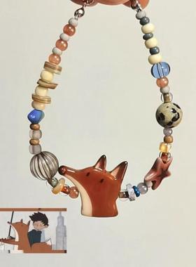 2026狐狸先生~童趣卡通小狐狸彩色串珠手链设计感少女心百搭饰品