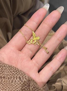 2026古法新中式灵蛇缠绕蝴蝶项链女款新款锁骨链送女友情人节