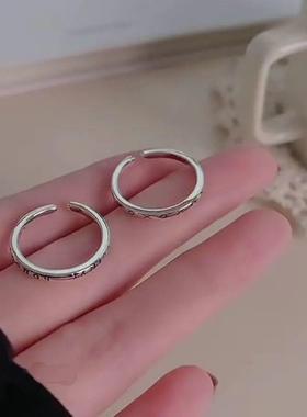 2026奢小众设计冷淡风个性潮气质复古开口指环韩版希腊文女闺蜜戒