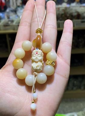 2026炭烧白玉菩提加度母配饰时尚精品手机挂件文玩盘玩佛珠念珠款