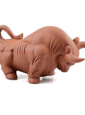 景德镇陶瓷牛摆件办公室茶宠客厅