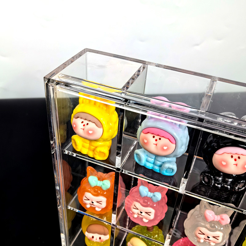 亚克力透明萌粒收纳盒泡泡玛特展示架娃娃防尘壁挂多格盲盒整理盒,淘宝优惠券,粉丝福利购,淘宝优惠卷