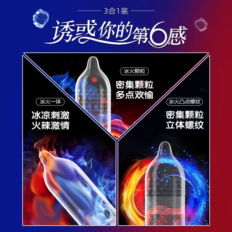 Sixth Sense Ice & Fire Condoms - Ultra-Thin Textured detail 3