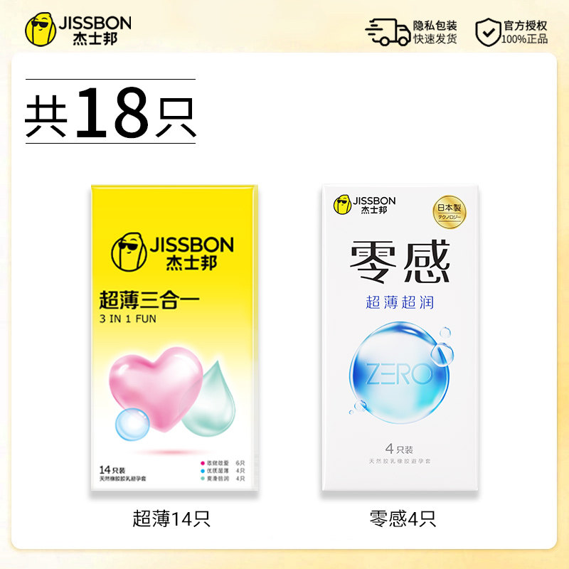 Jissbon Ultra-Thin 3-in-1 Condoms detail 3