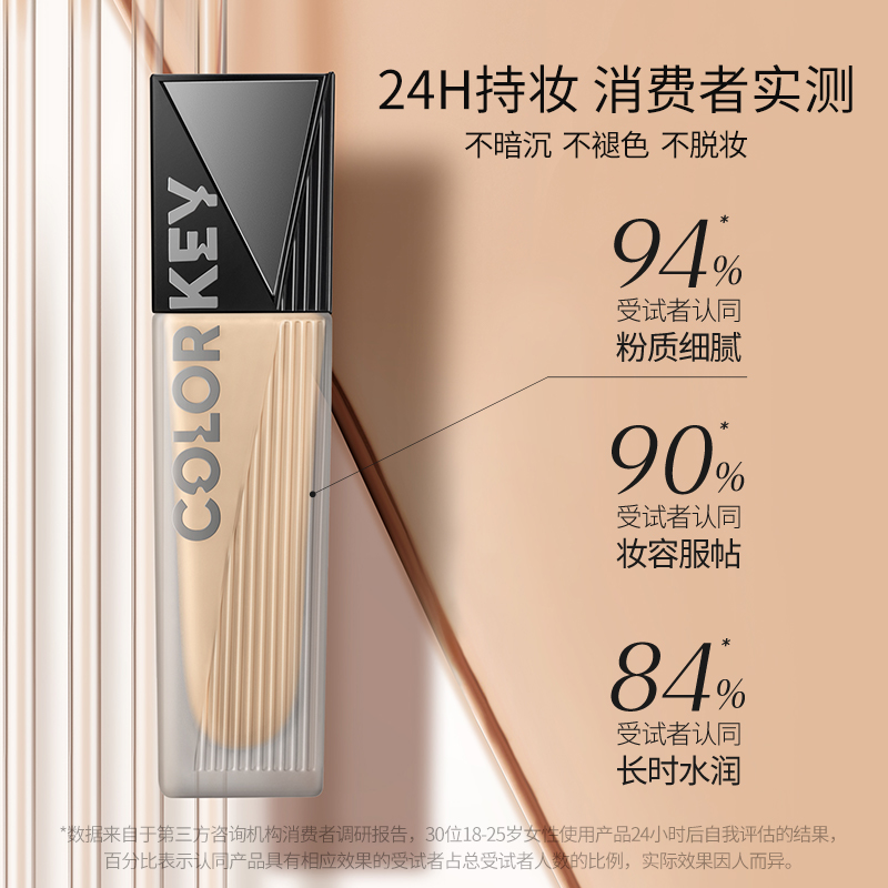 colorkey旗舰店colorkey珂拉琪黑白魔方粉底液持久服帖不脱妆保湿混油干皮1