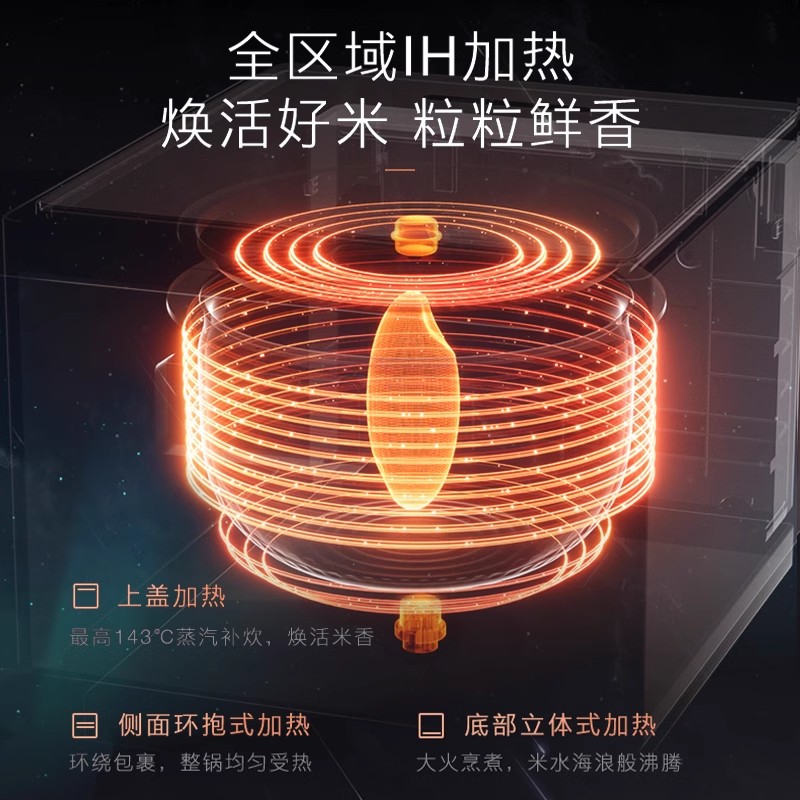 COLMO天墅IH电饭煲AI智控微压力3L预约定时多功能家用电饭锅30M