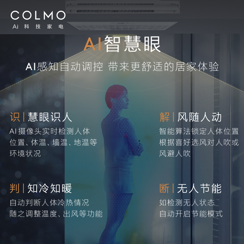 COLMO CAE180N1C1-9一拖六7匹变频家用中央空调小多联四室两厅 - 图1