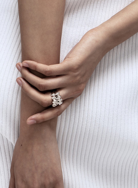 栅栏不规则条纹戒指女