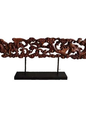 木简约现代样板房木雕木雕镂空