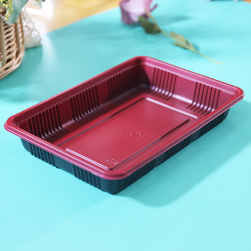 中央化学一次性餐盒透明防雾盖长方形红黑寿司盒饭盒牛肉包装CTK - 图3