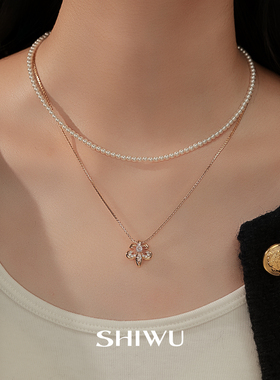 饰悟鸢尾花满钻轻奢锁骨链女款