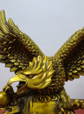 室内黄铜大鹏展翅办公桌开业礼品