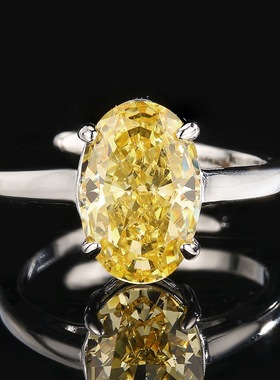 新款铜镀银仿黄钻吊坠简约项链女款仿彩宝镶钻椭圆形耳钉开口戒指