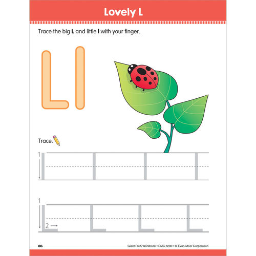 Evan-Moor Giant Early Learning Workbooks Grade PreK-K 综合能力活动书 3-6岁 控笔练习 幼儿园小中大班 少儿英语启蒙 evanmoor - 图3