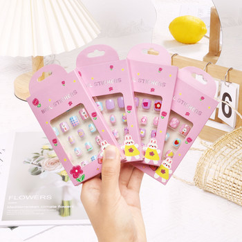 ຜ້າປູເລັບເດັກນ້ອຍ New Wearable Nail Set Toy Girl Self-Adhesive Nail Art Non-toxic and Odorless Disney Princess