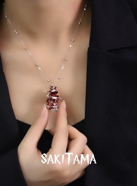 原创设计纯手工银蛇腹心脏吊坠