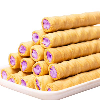 2箱不多言香芋牛奶蛋酥卷浓郁夹心松脆蛋卷饼干奶香解馋小零食品