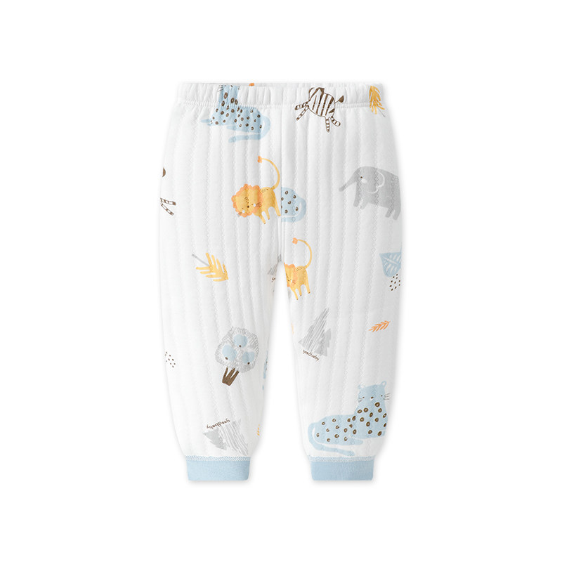 GB好孩子童装裤子婴儿保暖秋裤男童女童高腰裤儿童夹棉保暖长裤