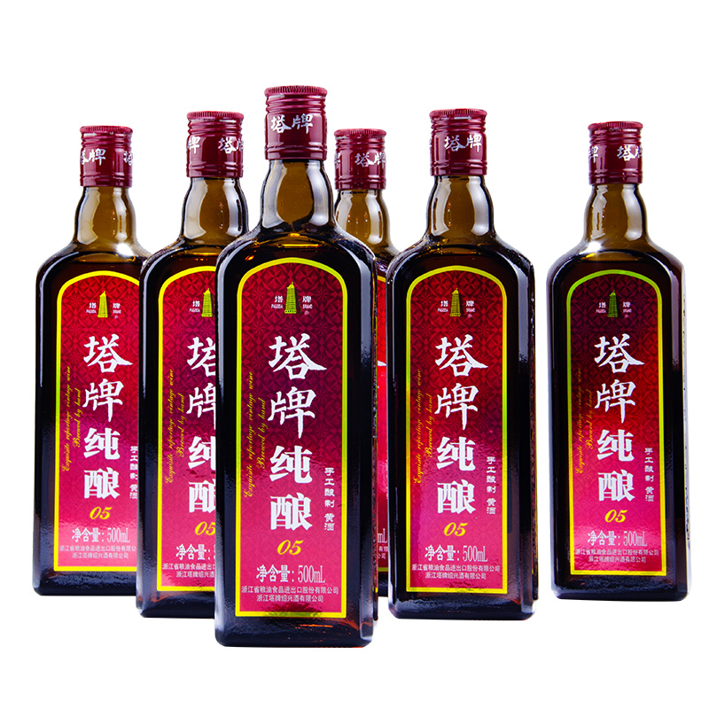 塔牌绍兴产黄酒纯酿花雕酒500ml*6瓶整箱手工冬酿半干型加饭老酒 - 图0